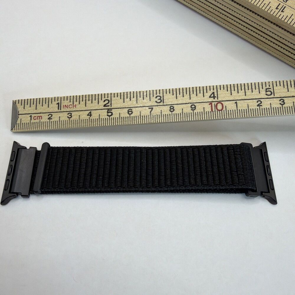 Band for Apple Watch Series 10 Sport Loop 40/41/42 Nylon Strap (NEW) Black